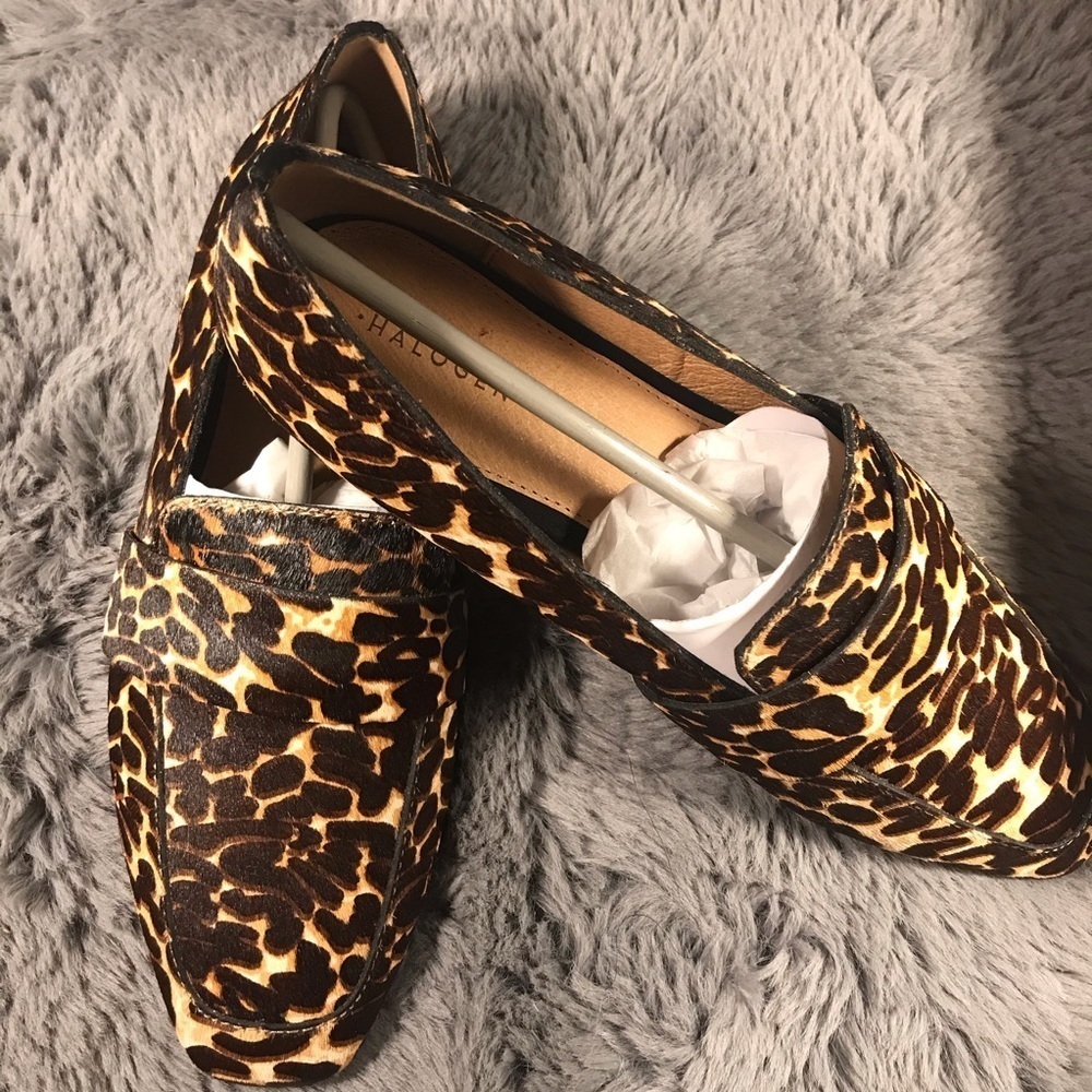 Calf hair leopard flats size 7
